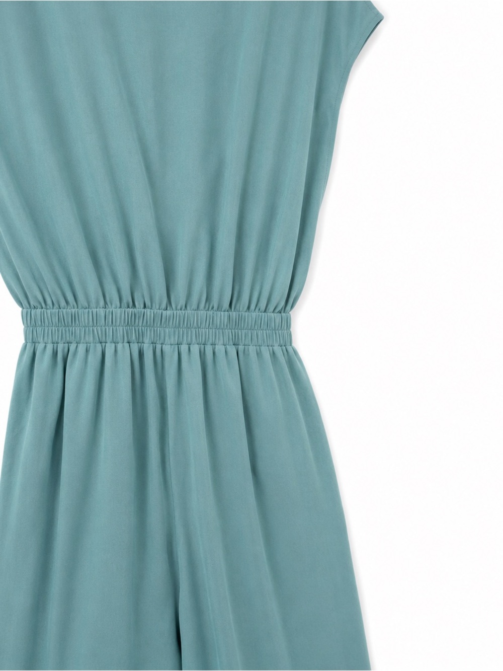 Halara Women’s Jumpsuit Medium Regular Teal/Green Sleeveless Surplice Wide Leg - Picture 2 of 4